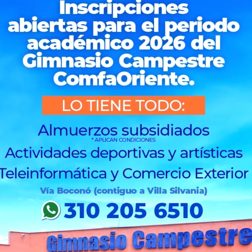 No pierdas oportunidad de inscribir tu hijo-nuevo cupo vigencia 2026 Gimnasio Campestre ComfaOriente